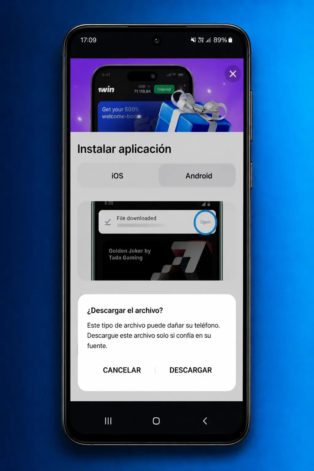 Cómo Descargar e Instalar la App 1win para Android (APK)